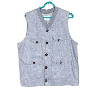 UNIVERSAL WORKS Cotton Blend Vest Waist Coat Sz M
